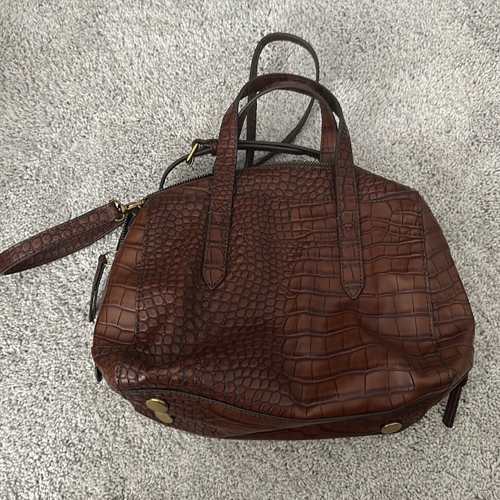 Fossil Genuine Leather Alligator Style Bag